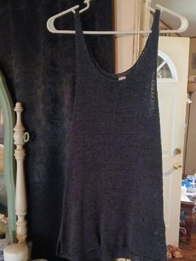 Sleeveless Knit Tank Top - Dark Charcoal